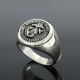 Us Marine Corps Round Shaped Navy Ring
