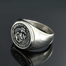 Us Marine Corps Round Shaped Navy Ring