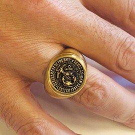 Us Marine Corps Round Shaped Navy Ring