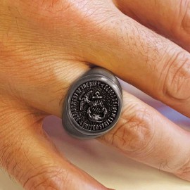 Us Marine Corps Round Shaped Navy Ring