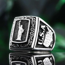 Statue Of Liberty Silver Ring