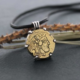 Unique Design Handmade Women Athena Coin Pendant