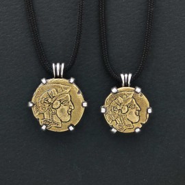 Unique Design Handmade Women Athena Coin Pendant