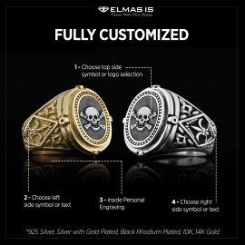 Unique Design Mortality Masonic Ring, Master Mason Ring, Elegant Masonic Ring