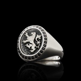 Unique Design Oval Sterling Silver Lion Women Ring
