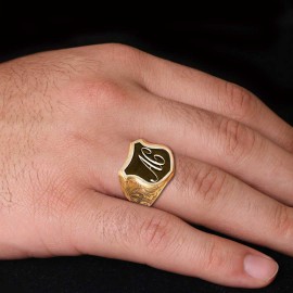 Unique Design Silver Motif A - C Letter Monogram Ring