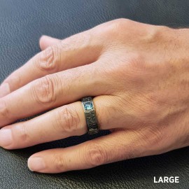 Unique Design Sterling Silver Master Mason Class Band Ring