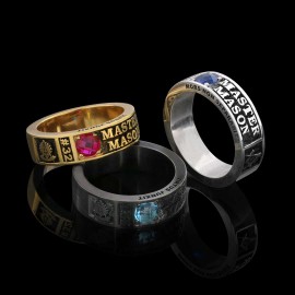Unique Design Sterling Silver Master Mason Class Band Ring