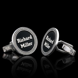 Unique Handmade 925 Sterling Silver With Motifs Round Cufflinks