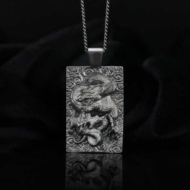Unique Silver Dragon Necklace