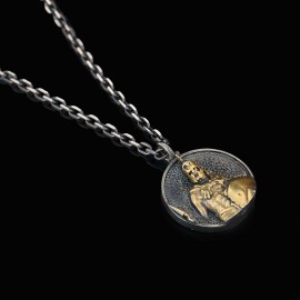 Unique Textured Round Spartan Men Necklace