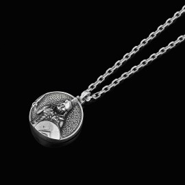 Unique Textured Round Spartan Men Necklace