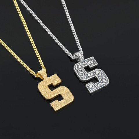 Unisex Special Design Letter Handmade Monogram S Sterling Silver Necklace