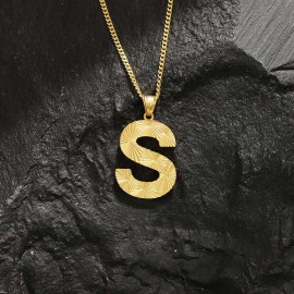 Unisex Special Design Letter Handmade Monogram S Sterling Silver Necklace