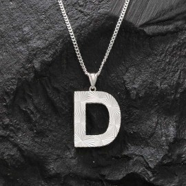 Unisex Sterling Silver Custom Design Letter Monogram D Pendant