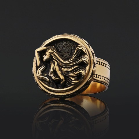 Virgo Zodiac Silver Ring