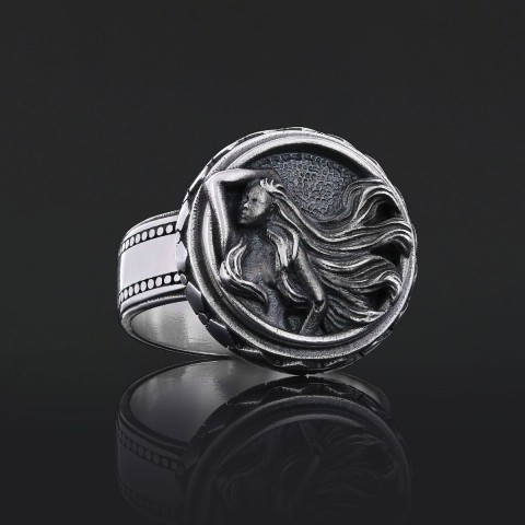 Virgo Zodiac Silver Ring