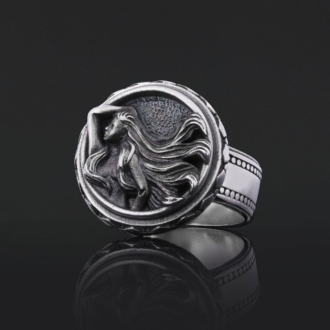 Virgo Zodiac Silver Ring
