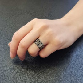 W Letter Monogram 925 Sterling Silver Women Ring