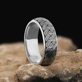 Braided Band Wheat Woven Wire Twisted Sterling Silver Wedding Ring