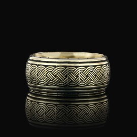 Thick Knitted Pattern 925 Silver Wedding Ring