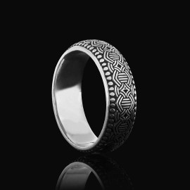 Special Design Modern Motif Silver Wedding Ring