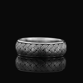 Braided Band Wheat Woven Wire Twisted Sterling Silver Wedding Ring