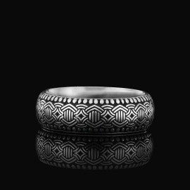 Special Design Modern Motif Silver Wedding Ring