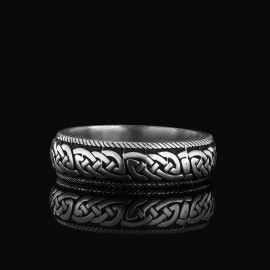 Chain Patterned Special Production Silver Wedding Ring