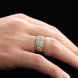 Chain Patterned Special Production Silver Wedding Ring