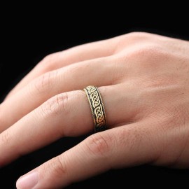 Chain Patterned Special Production Silver Wedding Ring