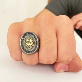 Wolf Silver Ring