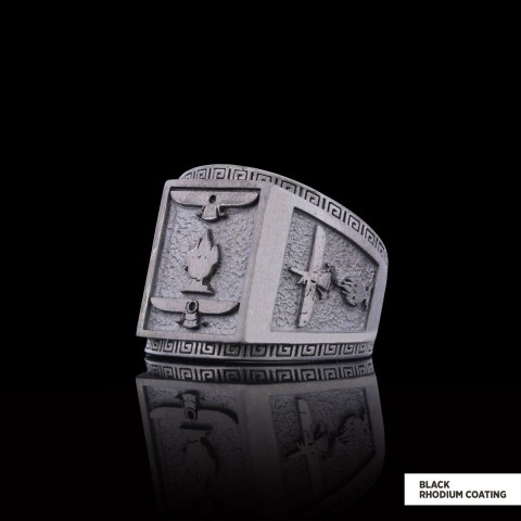 Zoroastrianism 925 Sterling Silver Ring, Zoroastrian Ring, Faravahar Ring, Zoroastrian Quora Ring, Religious Jewelry, Religious Gift