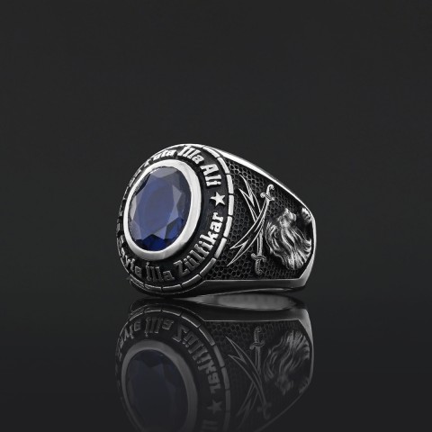 Zulfiqar Sword Ring, Muslim Ring, Dhulfiqar Sword Jewelry, Islamic Zulfiqar Stone With Ring, Hazrat Ali Lion Ring, Hz Ali Face Ring Gift