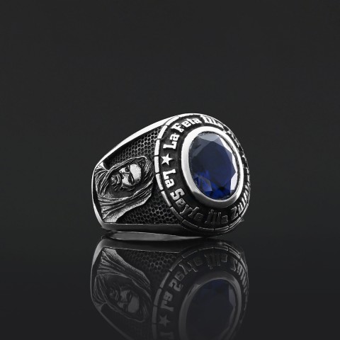 Zulfiqar Sword Ring, Muslim Ring, Dhulfiqar Sword Jewelry, Islamic Zulfiqar Stone With Ring, Hazrat Ali Lion Ring, Hz Ali Face Ring Gift