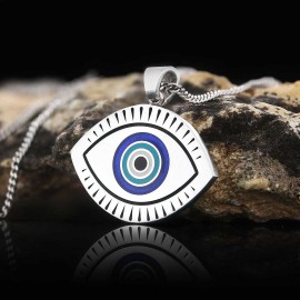 Blue Evil Eye Beads Sterling Silver Pendant